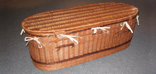 Round-ended Willow Coffin with brown band